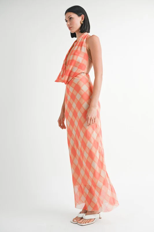 SPRING BABE HALTER MAXI SATIN DRESS - Image 6