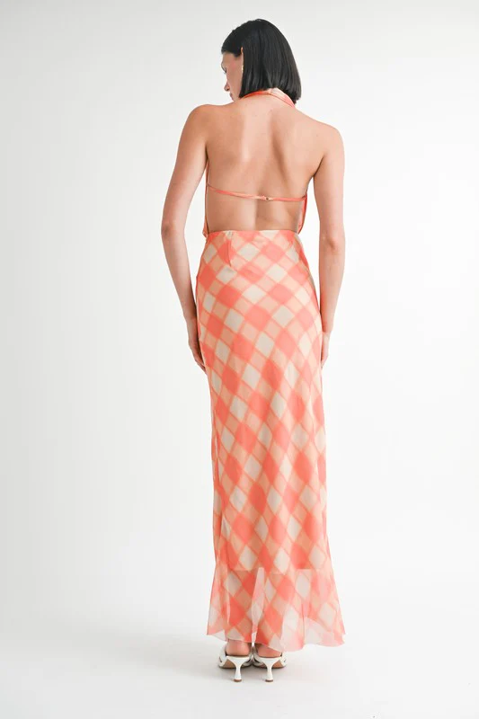 SPRING BABE HALTER MAXI SATIN DRESS - Image 7