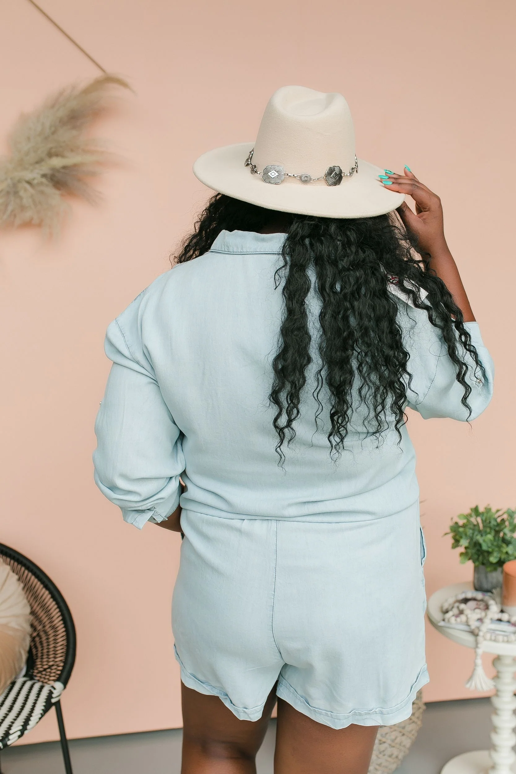 PLUS SIZE One Wish Denim Romper - Image 10