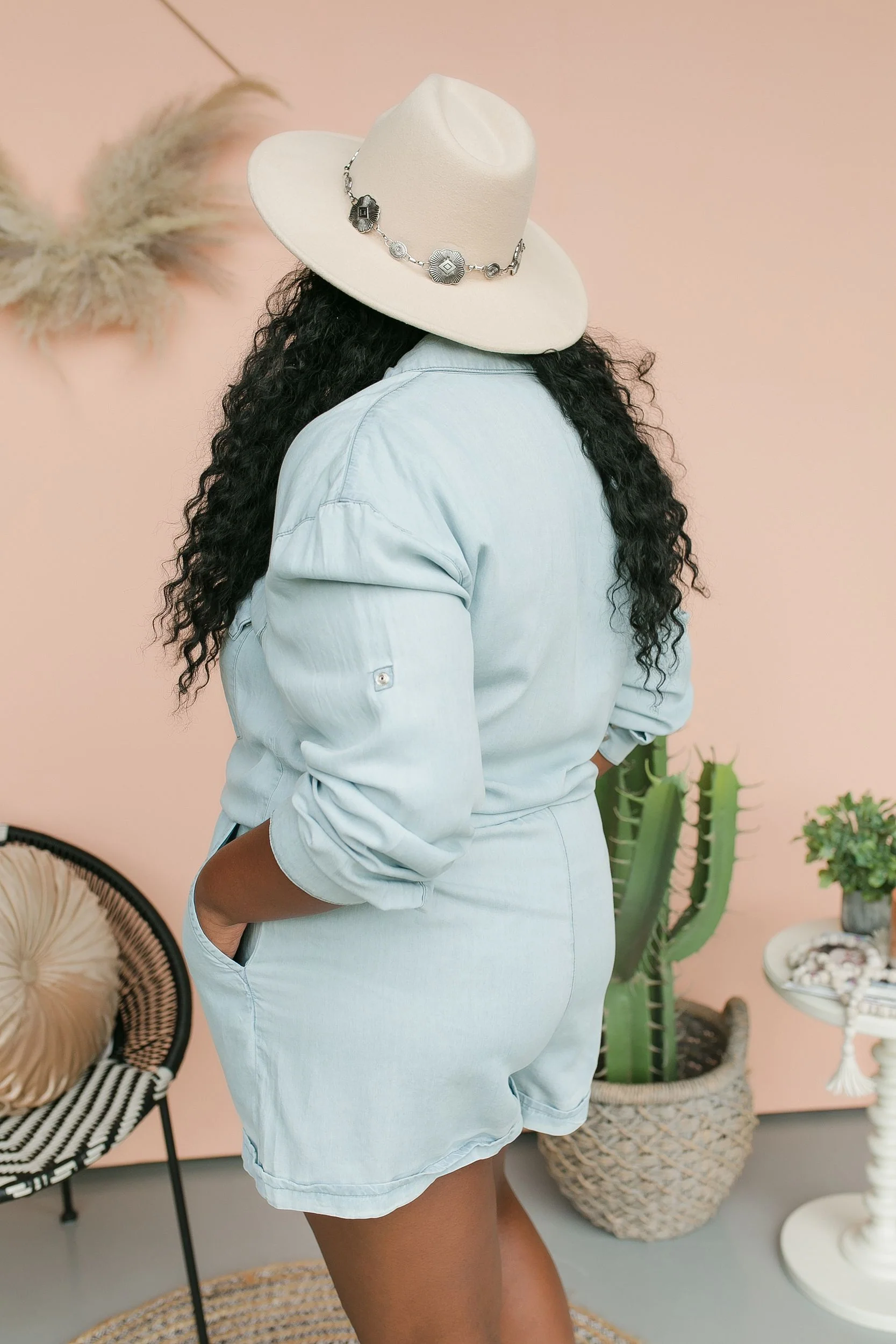 PLUS SIZE One Wish Denim Romper - Image 9